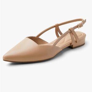 Nude Sling back flats